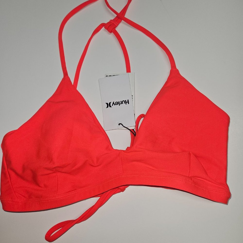 Hurley Women's Swim Bikini Top in Bright Coral